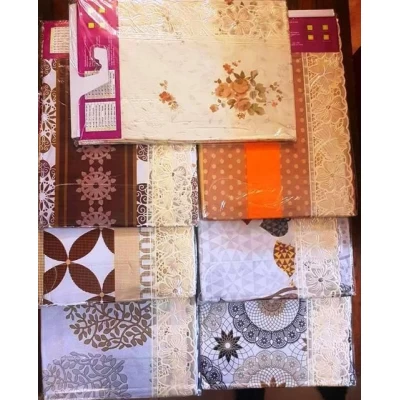 Скатерть ПВХ на основе, с виниловым кружевом. круг 152 Скатерть ПВХ на основе, с виниловым кружевом. круг 152