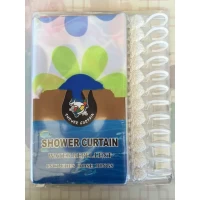 Шторка для ванной с декоративными кольцами Атлас