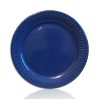 Тарелки бумажные одноразовые синие 18 см. 10 шт./уп. 