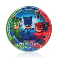Тарелки бумажные детские одноразовые "Герои в масках" 18 см. 10 шт./уп. 
