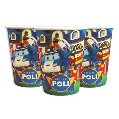Стаканы одноразовые бумажные детские " Робокар Поли " 10 шт./уп. Стаканы одноразовые бумажные детские " Робокар Поли " 10 шт./уп.