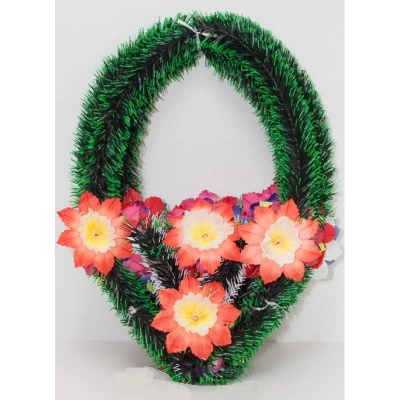 РИТУАЛЬНЫЙ ВЕНОК "КАПЛЯ" № 4 (4 ЦВЕТКА) 45х27см