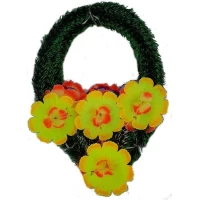 РИТУАЛЬНЫЙ ВЕНОК "КАПЛЯ", ЦВЕТОК С БУСИНКОЙ (8 ЛЕПЕСТКОВ)