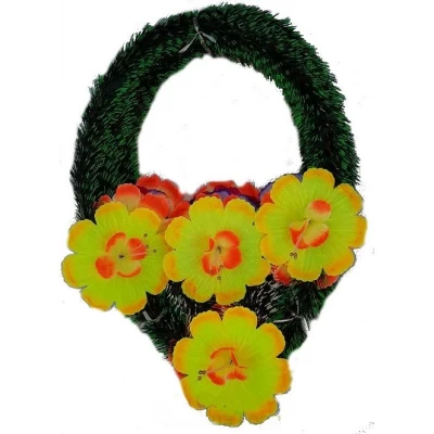 РИТУАЛЬНЫЙ ВЕНОК "СОЛНЦЕ" D - 32 СМ (ПЛАСТИКОВЫЙ КАРКАС, 6 ЦВЕТКОВ)