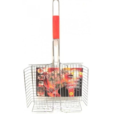 РЕШЕТКА ДЛЯ ГРИЛЯ, БАРБЕКЮ ПРЯМОУГОЛЬНАЯ 28*24*6СМ №2045