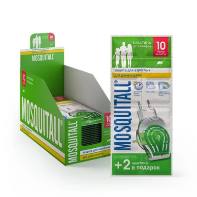 Пластины от комаров MOSQUITALL "Защита для взрослых" (упаковка 12 таблеток)