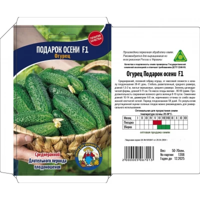 Семена Огурец ПОДАРОК ОСЕНИ F1 50-70ШТ. Среднеранний