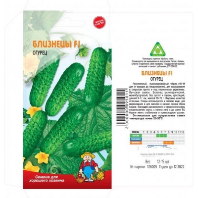 Семена огурец БЛИЗНЕЦЫ F1 – 12-15 семян. Раннеспелый