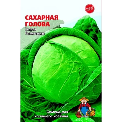 Семена Капуста  САХАРНАЯ ГОЛОВА – 1100-1400 семян. Позднеспелый  сорт