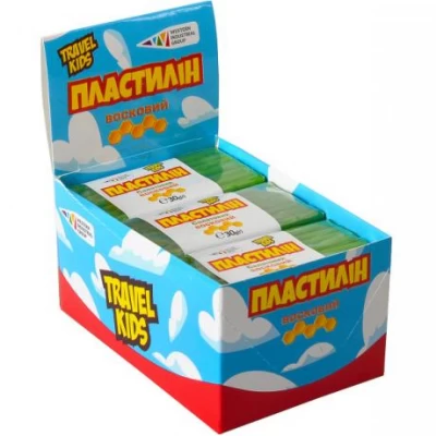 Пластилин восковой "Travel Kids" салатовый 30г "Гамма"
