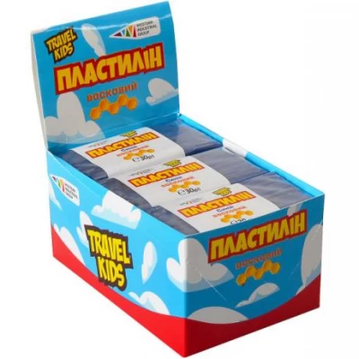 Пластилин восковой "Travel Kids" синий 30г "Гамма"
