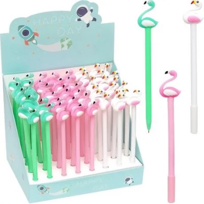 Ручка гелевая 6023 "Фламинго" синяя