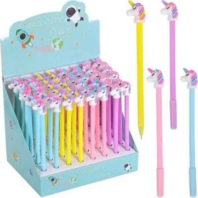 Ручка гелевая 6025 "единорог" синяя