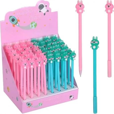 Ручка гелевая 6038 "Зайчатая" синяя