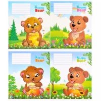 Зошит кольоровий 12 аркушів, коса лінія з додатковою лінією Green 2945