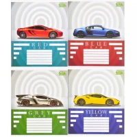 Зошит кольоровий 12 аркушів, коса лінія з додатковою лінією Green 2947