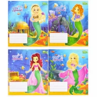 Зошит кольоровий 12 аркушів, коса з доп.лініей Green 2948