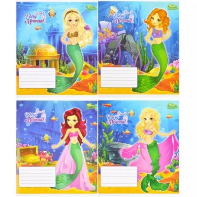 Зошит кольоровий 12 аркушів, коса з доп.лініей Green 2948