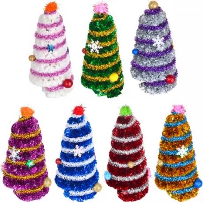 Елочка конусная с украшениями 7*16 см