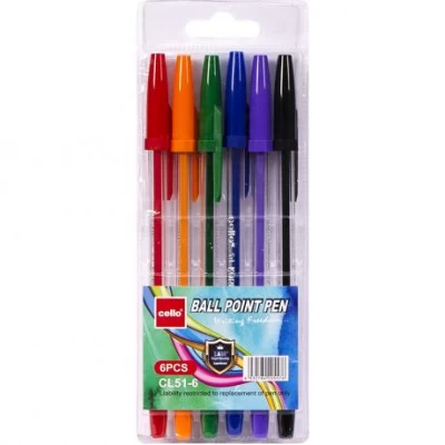 Набір ручок кулькових Cello CL51-6 КОРВИНА 6 кольорів