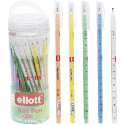 Ручка масляна Ball Pen Ellott  ET369-50 PVC синя 18см
