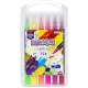 Фломастер 12 кольорів двосторонній 195-12 в пластиковому боксі