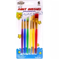 Набір пензликів 6шт Нейлон кольорові пластик BLK-106