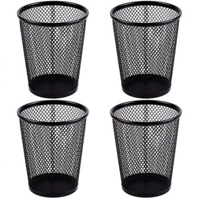 Стакан для ручок метал Сітка-Конус 3680, чорний 9х10,5 см