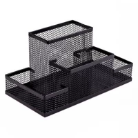 Органайзер настільний металевий Сітка 3684-В1 чорний 4 відд. 15х10х10см