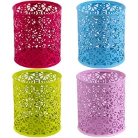 Стакан для ручок метал Ажурний 3687, кольоровий 9,8х8 см