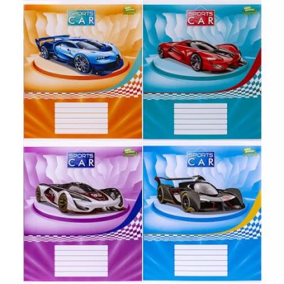 Зошит кольоровий 12 аркушів, коса з доп.лініей Green 3050