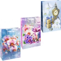 Пакет кольоровий гігант Квіти вертикальний 45х30х12см 6015