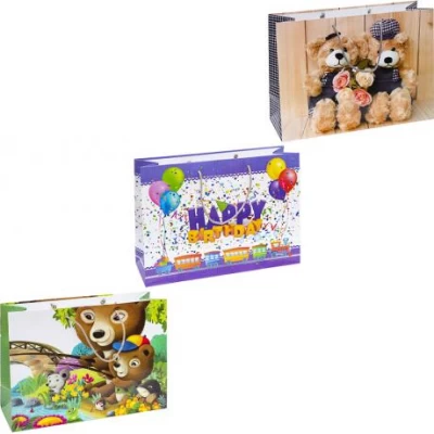 Пакет кольоровий великий Дитячий горизонтальний 36х25х12см 5040 Пакет кольоровий великий Дитячий горизонтальний 36х25х12см 5040