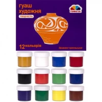 Гуаш 240 мл Творчість, 12 кольорів  Гамма 400205