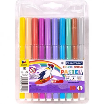 Фломастер 10 цветов CENTROPEN пастель 7550/10