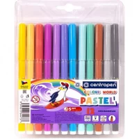 Фломастер 12 цветов CENTROPEN пастель 7550/12