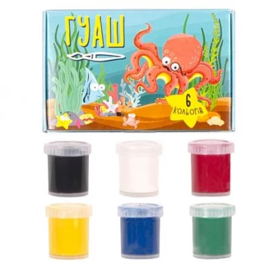 Гуаш Сафарі 6 кольорів, 90мл Mizar ГШ-006-МВ