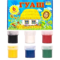 Гуашь "Моя страна" 6 цветов, 20мл Mizar Ц394007У