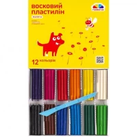 Пластилін восковий Малята 12 кольорів, 144 г Гамма