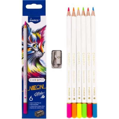 Карандаш 1032/6 цветов неон+точилка MARCO Карандаш 1032/6 цветов неон+точилка MARCO