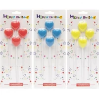 Набор свечей для торта "Сердечки" 4шт TL-1053