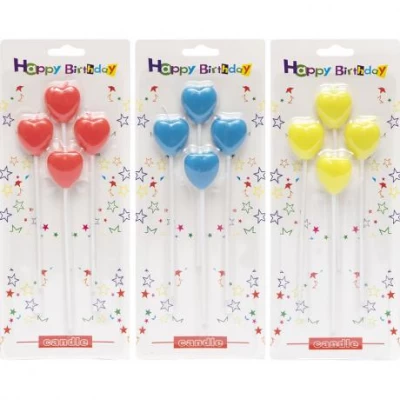 Набор свечей для торта "Сердечки" 4шт TL-1053 Набор свечей для торта "Сердечки" 4шт TL-1053