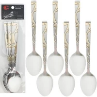 Набір столових ложок 6шт Візерунок 21см C 807-BS Набір столових ложок 6шт Візерунок 21см C 807-BS