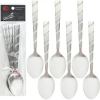 Набір столових ложок 6шт Хвиля 21см C 808-BS