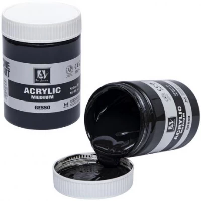 Грунт  художній акриловий Acrylic Medium 500g Чорний GESSO PA61303.500