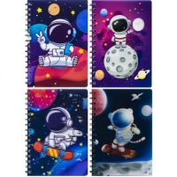 Блокнот А5  голограма, 80 аркушів  4-107, клітинка на спіралі