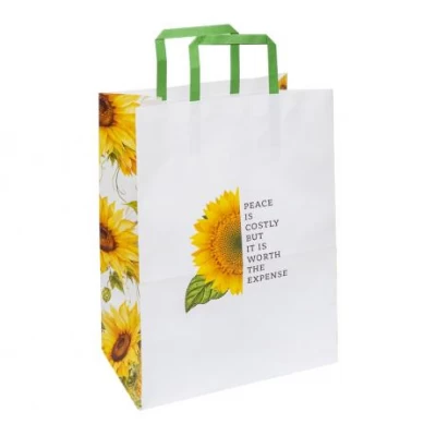 Пакет паперовий КРАФТ білий 25х15х34, 5см KGB 253415-32 Пакет паперовий КРАФТ білий 25х15х34, 5см KGB 253415-32