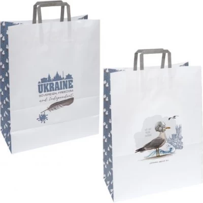 Пакет паперовий КРАФТ білий 32х15х42см KGB 324215-27 Пакет паперовий КРАФТ білий 32х15х42см KGB 324215-27