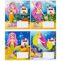 Зошит кольоровий 12 аркушів, коса лінія з додатковою лінією 3502D Зошит кольоровий 12 аркушів, коса лінія з додатковою лінією 3502D