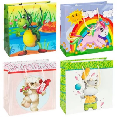 Пакет кольоровий квадрат Дитячий 24х24х10 см 4025